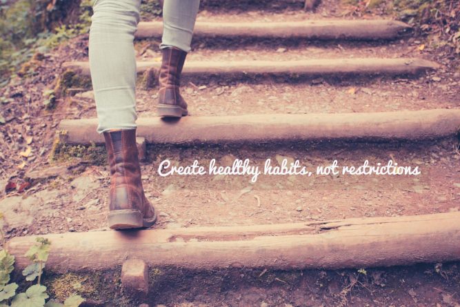 Habit: Walking up outdoor wood steps